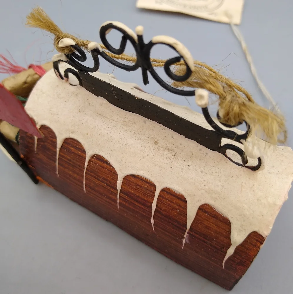 Handmade Mailbox Gifts Presents Christmas Ornament Vintage